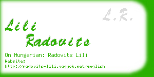 lili radovits business card